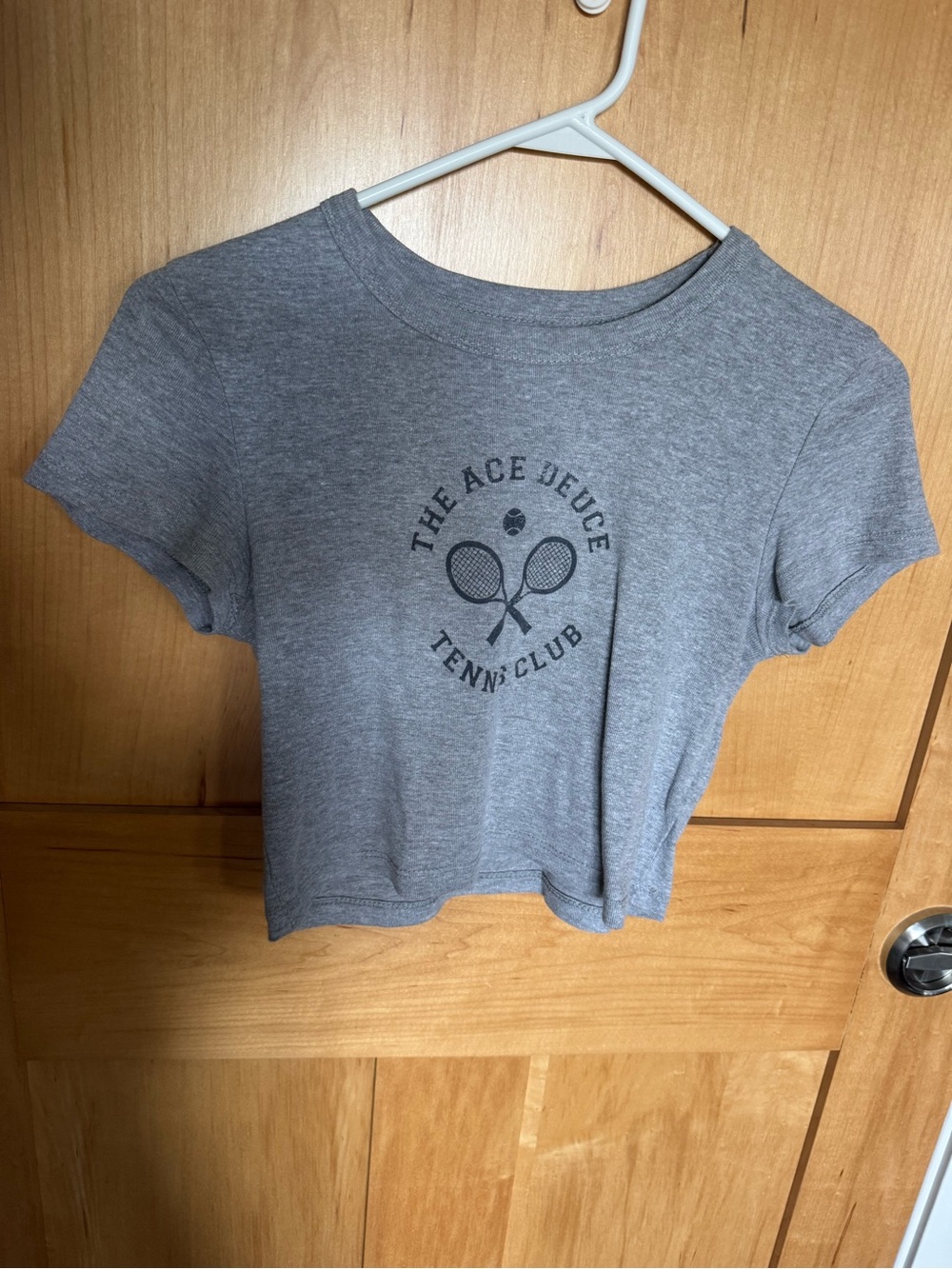 PacSun Gray 'Ace Deuce Tennis Club' Graphic Crop Tee